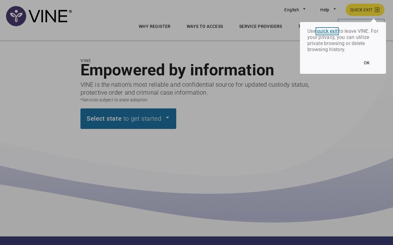 Oceana County custody-record search through VINELink